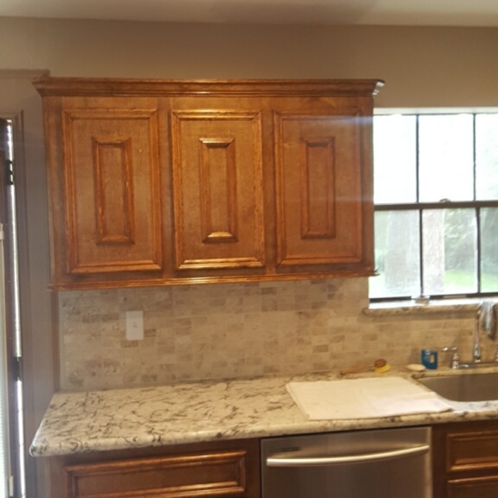 Finished Cabinets, Countertop, backsplash