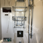 Shower valve with deverter for handheld slide bar
