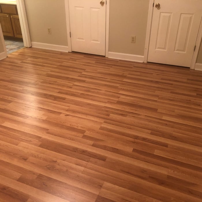 Laminate flooring finish towards closets