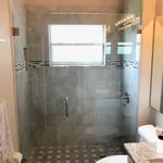 Door and fixed panel