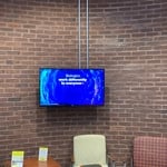 Curved brick wall