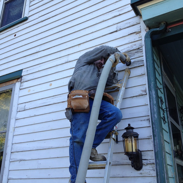 Dense packing walls from exterior