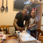 Daddy daughter working