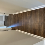 Hallway with custom transition strip due to hight
