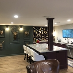 Book shelf and brass heads