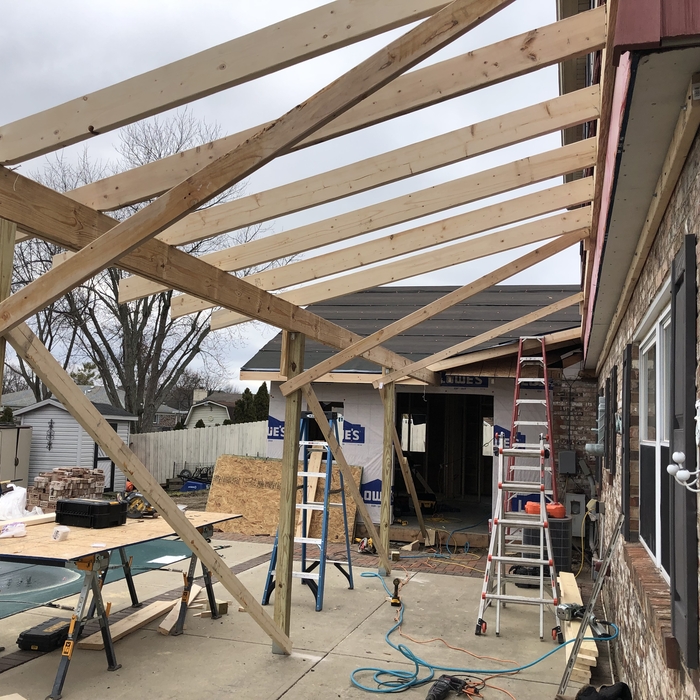 porch framing in progress