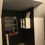 Chalk Board Paint and Hung White Shelve.
