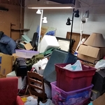 Basement work area and storage