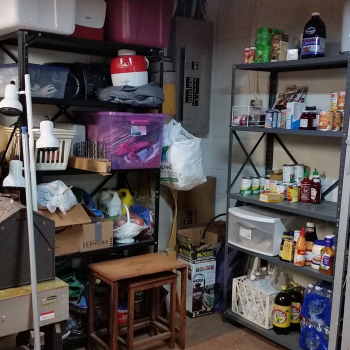 Basement storage organized