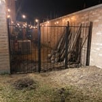 Black wrought iron fence