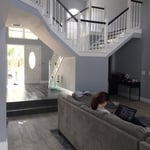Flooring and fireplace