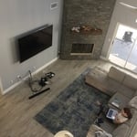 Flooring and fireplace