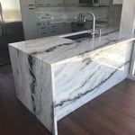 Waterfall and full backsplash