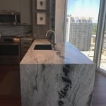 Waterfall and full backsplash