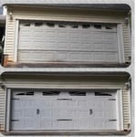 Before & after 16x7 white garage door
