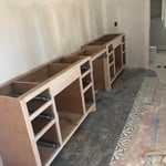 Master bathroom cabinets set up