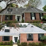 Black algae and moss removed from slate tiles