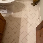 before floor and countertop on half bath