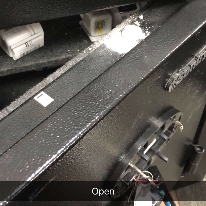 After photo, when we opened the safe.