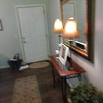 Walkway leading to the door