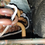Leak in evaporator coil.