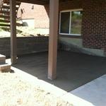 patio and retaining wall