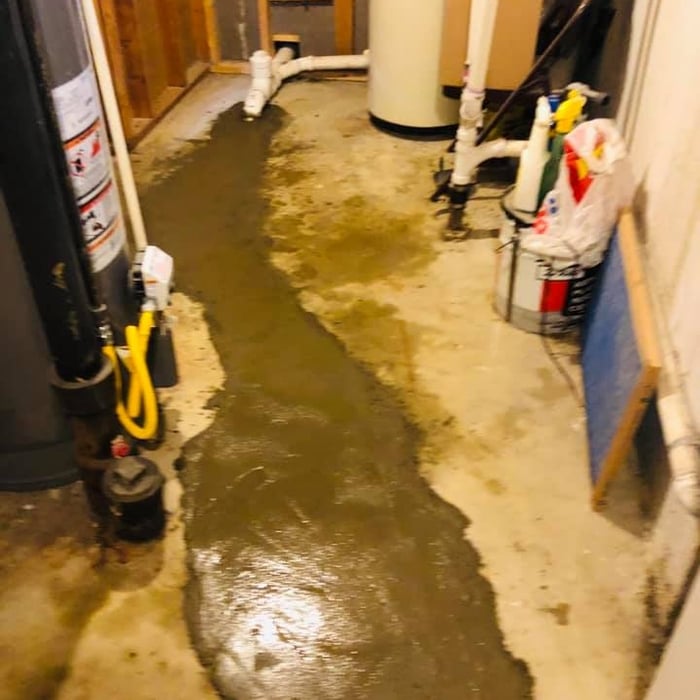 floor lines for basement bathroom