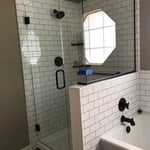 Subway Tile Tub Shower Side by Side
