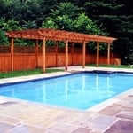 Wood Fence with Lattice And Custom Pergola
