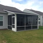 Sloped roof screen room