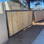Wood Fence with metal trim