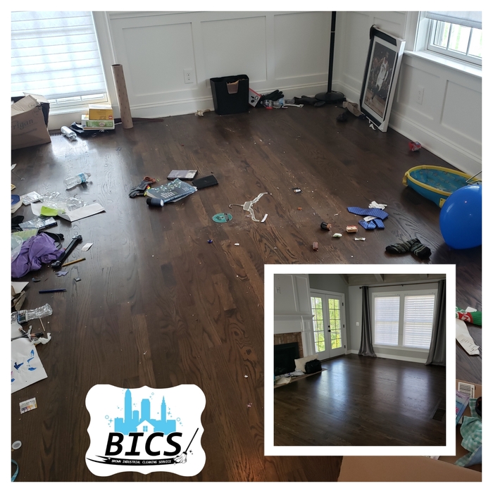 Living room before and after