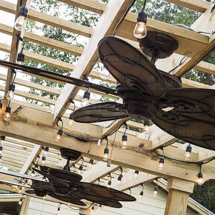 Exterior Ceiling Fan with Leaf Design