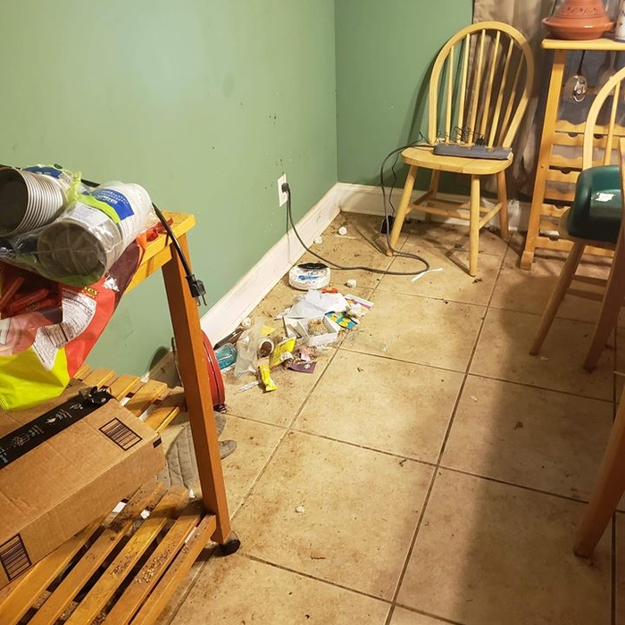 dining room before cleaning