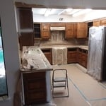 After we took upper and lower cabinets out