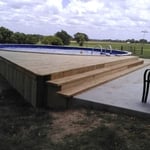 Pool side deck