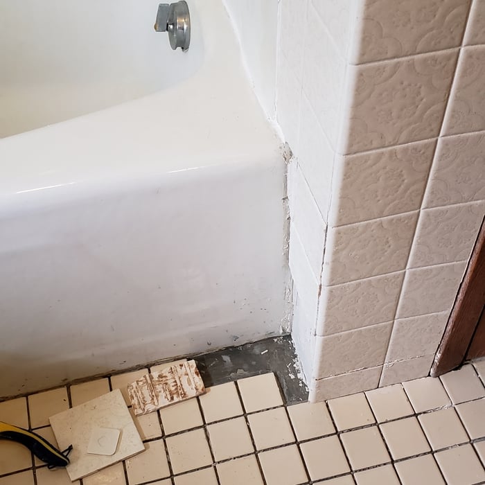 Replaced broken Bathroom Floor tile