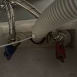 stainless steel hoses with the drain hose secured