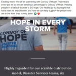 Cedar West Designs LLC Supports Convoy of Hope