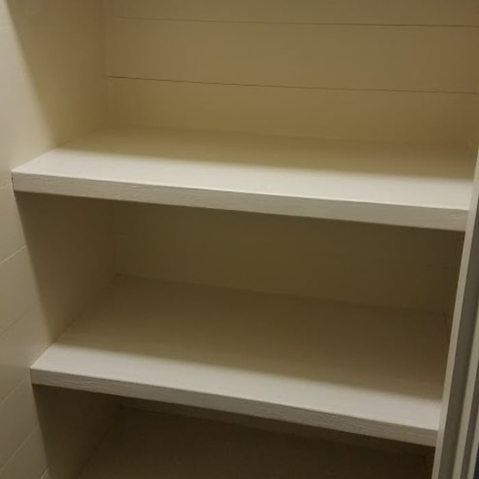 shelves added and painted to match