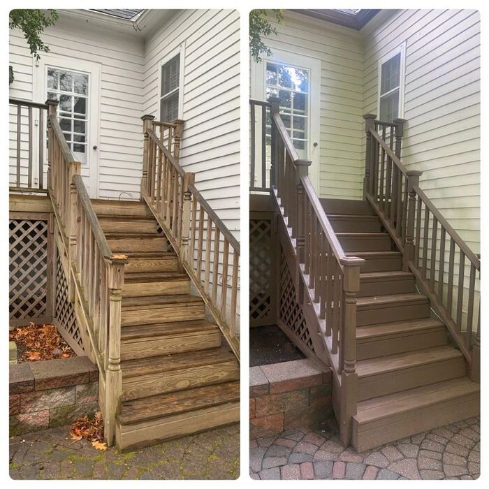 Green wood stairs