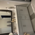 Bath cabinets with pulls