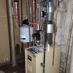 New hot water boiler installation