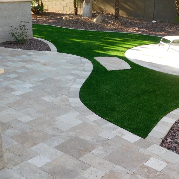 Travertine & Artificial Turf