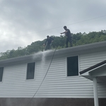 rinsing gutters