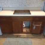 Kitchen cabinets with original countertop