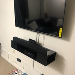 TV Mount With Floating Shelf And Cable Covers