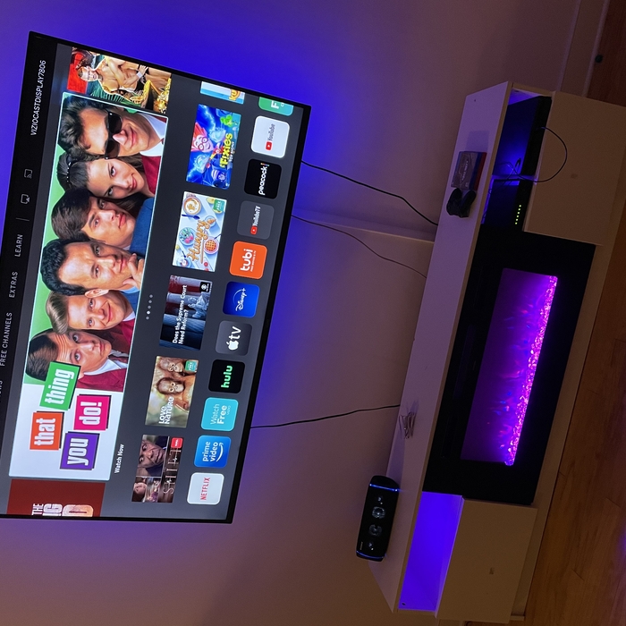 TV Mount With Assembled Fireplace