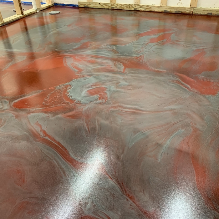 Metallic epoxy satin topcoat