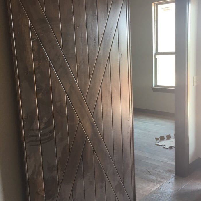Single Tall X barn door Dark stain